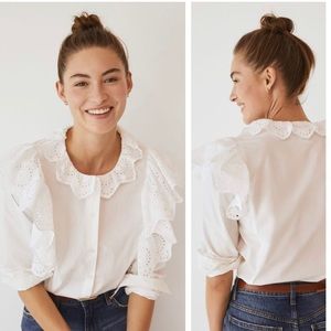 Mango Ruffled cotton blouse